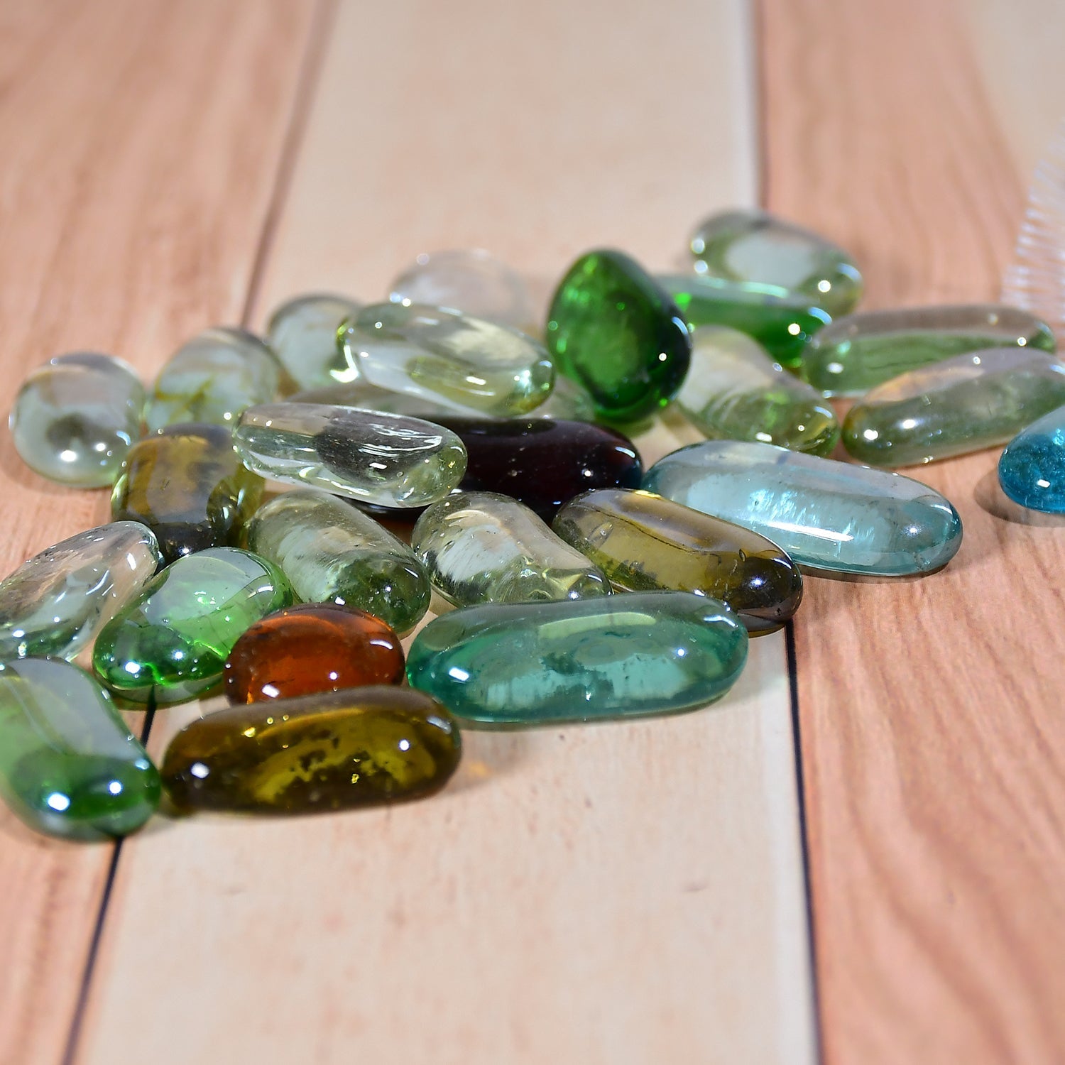 Flat round glass pebbles for decor Flat round glass pebbles for decor